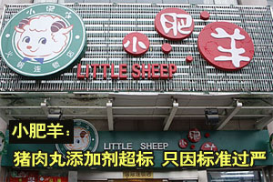 小肥羊猪肉丸添加剂超标 辩称因检验标准过严