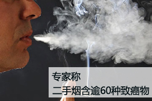 专家称二手烟含逾60种致癌物 